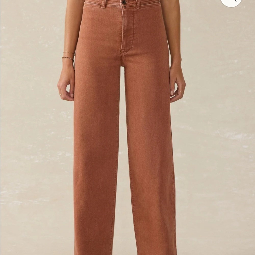 Faherty Rust Wide Leg Jeans